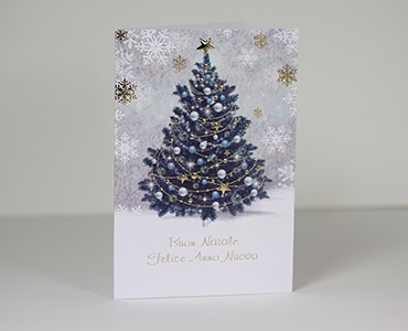 CARTONCINO PATINATO BIANCO CON STAMPA A COLORI. DECORAZIONI IN RILIEVO